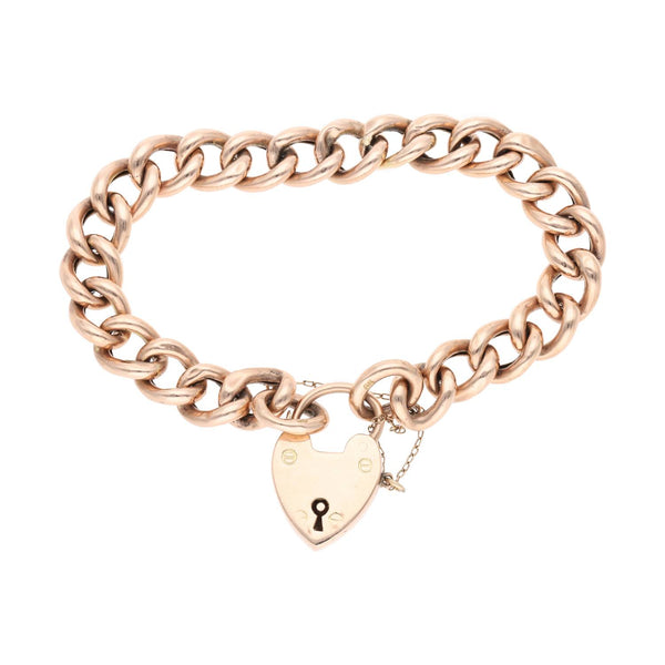 9ct Hollow Curb Bracelet with Padlock