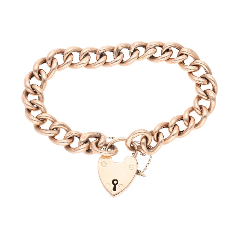 9ct Hollow Curb Bracelet with Padlock