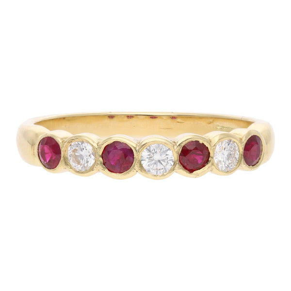 18ct Ruby and Diamond Half Eternity Ring