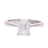 Platinum Emerald Cut Diamond Ring