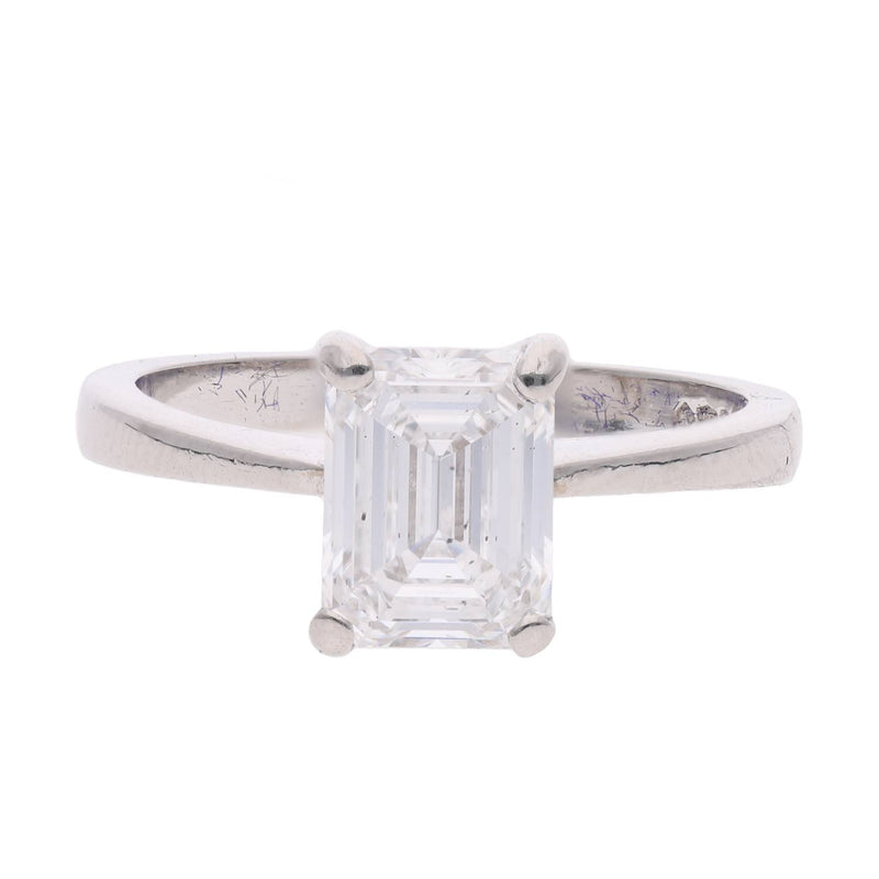 Platinum Emerald Cut Diamond Ring