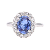 18ct White Gold Sapphire and Diamond Cluster Ring