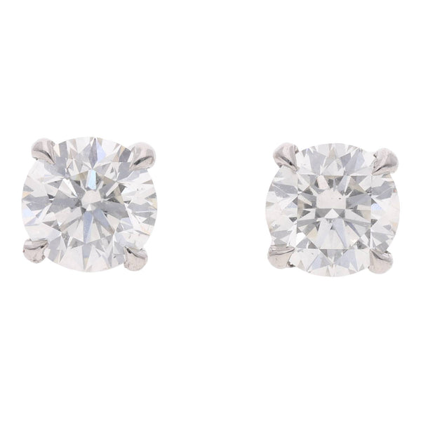 Platinum and Diamond Stud Earrings