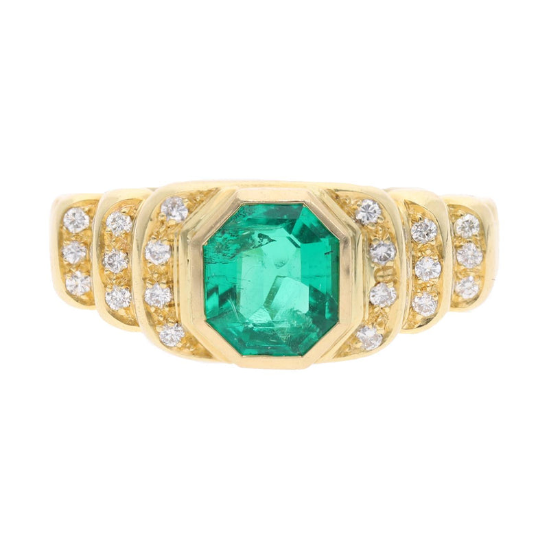 18ct Gold Emerald and Diamond Ring