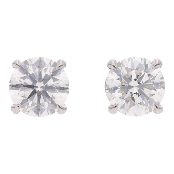 Platinum and Diamond Stud Earrings