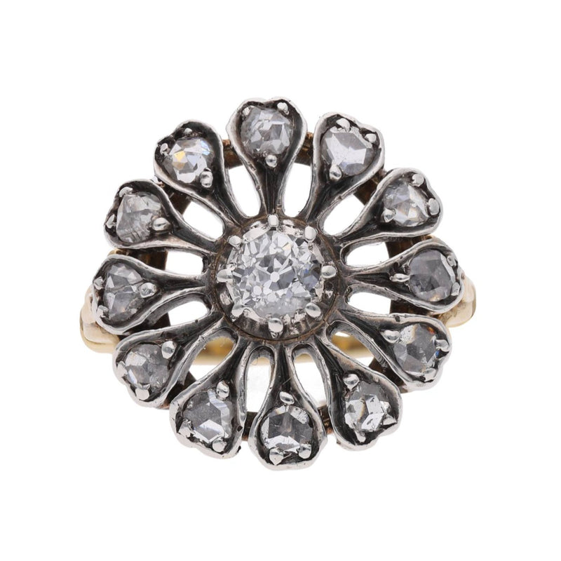 Victorian 18ct Gold and Diamond Cluster Ring