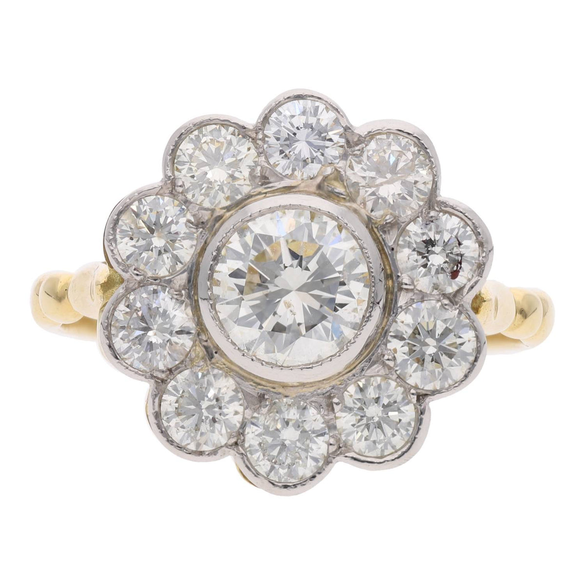 18ct Gold Platinum and Diamond Cluster Ring – Webbs Jewellers