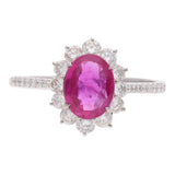 18ct White Gold Ruby and Diamond Cluster Ring