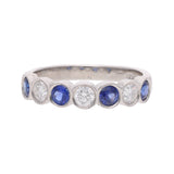 PLatinum Sapphire Diamond Half Eternity Ring