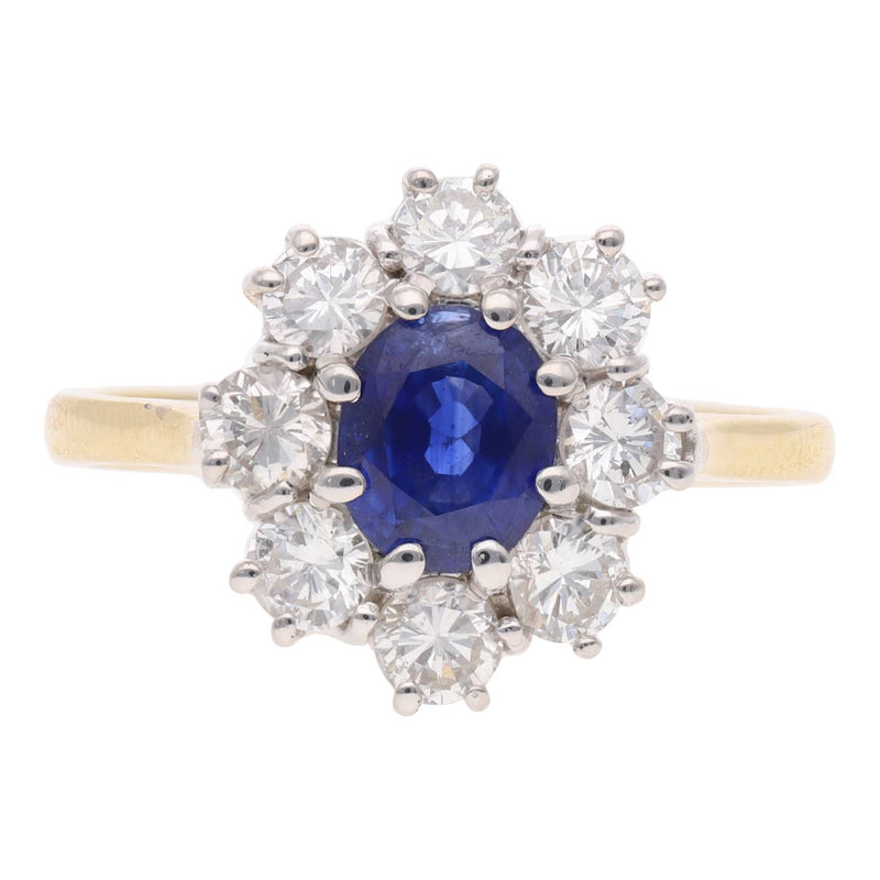 18ct Sapphire and Diamond Cluster Ring