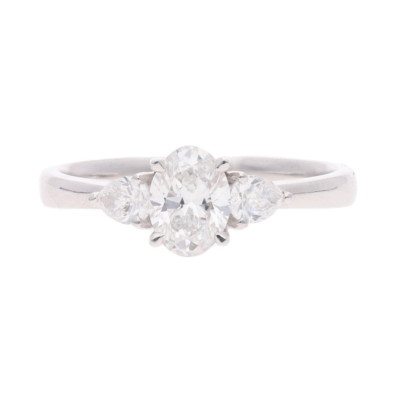 Oval and Pear Shape Diamond 3 stone ring