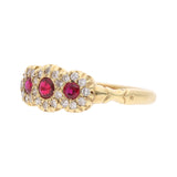 18ct Gold Ruby and Diamond Cluster Ring