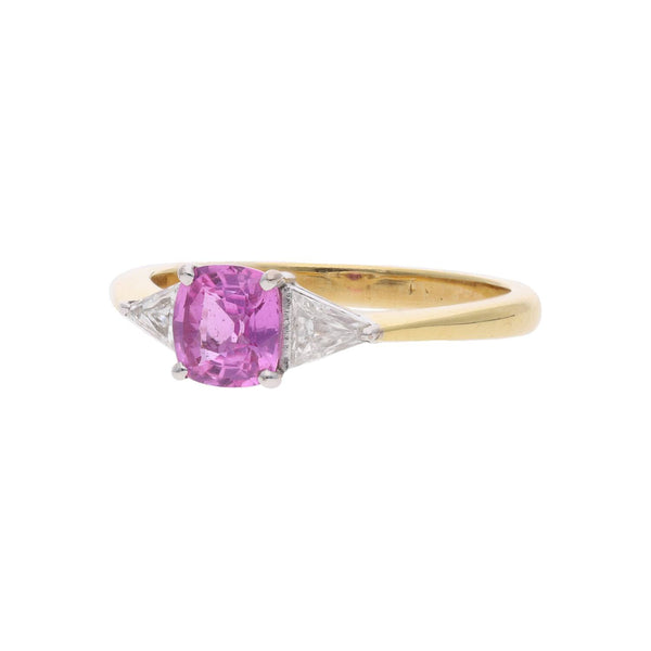 18ct Gold Pink Sapphire and Diamond Ring