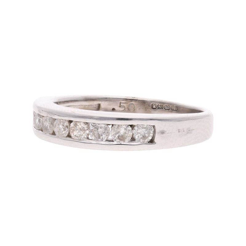 9ct White Gold and Diamond Half Eternity Ring