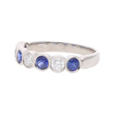 PLatinum Sapphire Diamond Half Eternity Ring