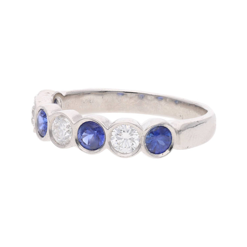 PLatinum Sapphire Diamond Half Eternity Ring