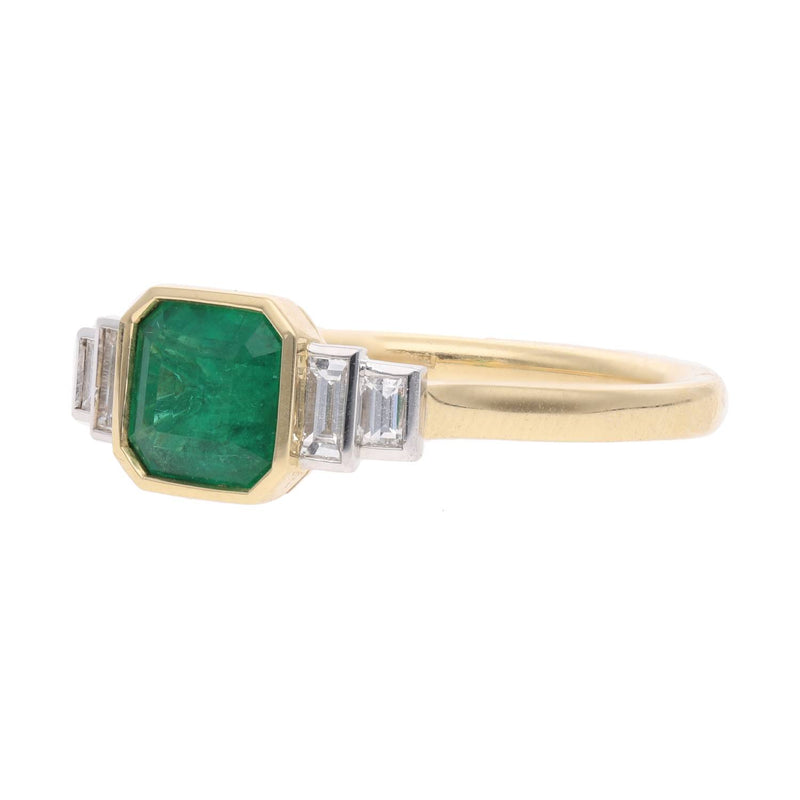 18ct Gold Emerald and Diamond Ring