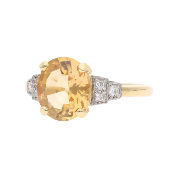 18ct Gold Topaz and Diamond Ring