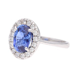 18ct White Gold Sapphire and Diamond Cluster Ring