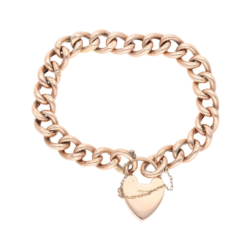 9ct Hollow Curb Bracelet with Padlock