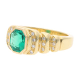 18ct Gold Emerald and Diamond Ring
