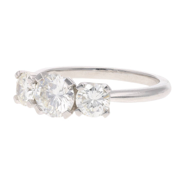 Platinum and Diamond Three Stone Ring
