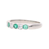 Platinum Emerald Diamond Half Eternity Ring