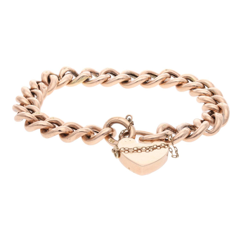 9ct Hollow Curb Bracelet with Padlock