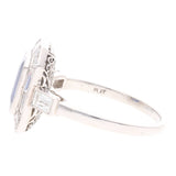 Platinum Sapphire and Diamond Ring