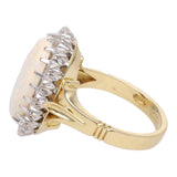 18ct Gold Opal and Diamond Cluster Ring