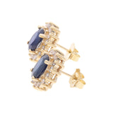 14ct Gold Sapphire and Diamond Cluster Earrings