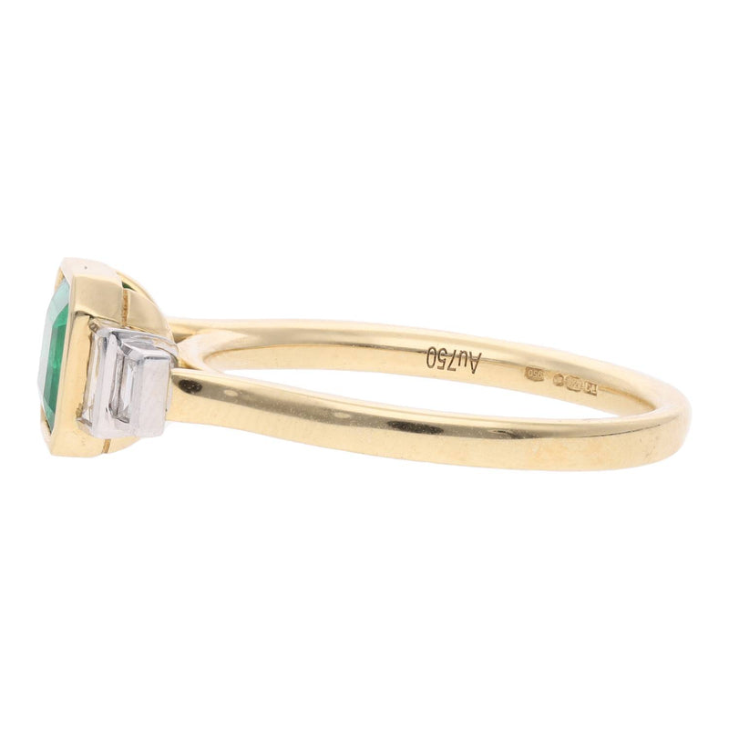 18ct Gold Emerald and Diamond Ring
