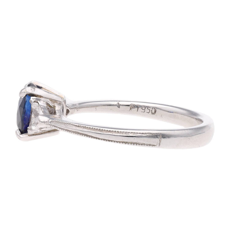 Platinum Sapphire and Diamond Ring