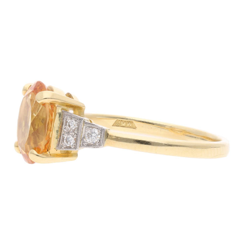 18ct Gold Topaz and Diamond Ring