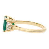 18ct Gold Emerald and Diamond Three-stone Ring