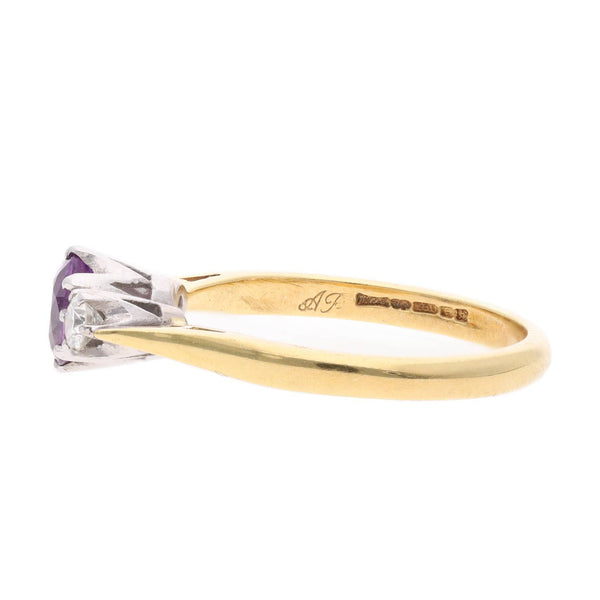 18ct Gold Purple Sapphire and Diamond Ring