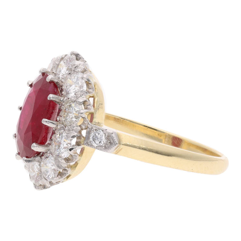 18ct Gold Ruby and Diamond Cluster Ring