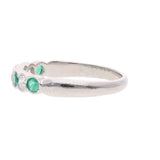 Platinum Emerald Diamond Half Eternity Ring