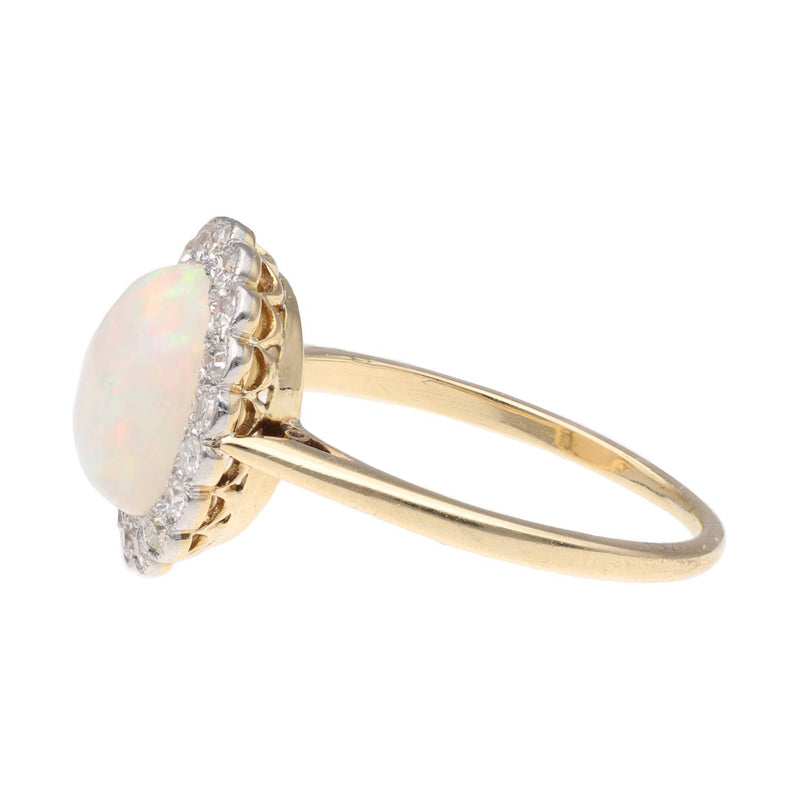 18ct Gold Opal and Diamond Cluster