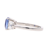 Platinum Sapphire and Diamond Three Stone Ring