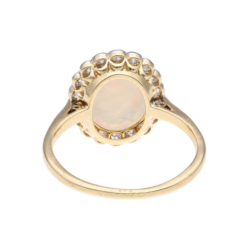 18ct Gold Opal and Diamond Cluster