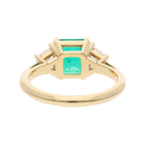18ct Gold Emerald and Diamond Three-stone Ring