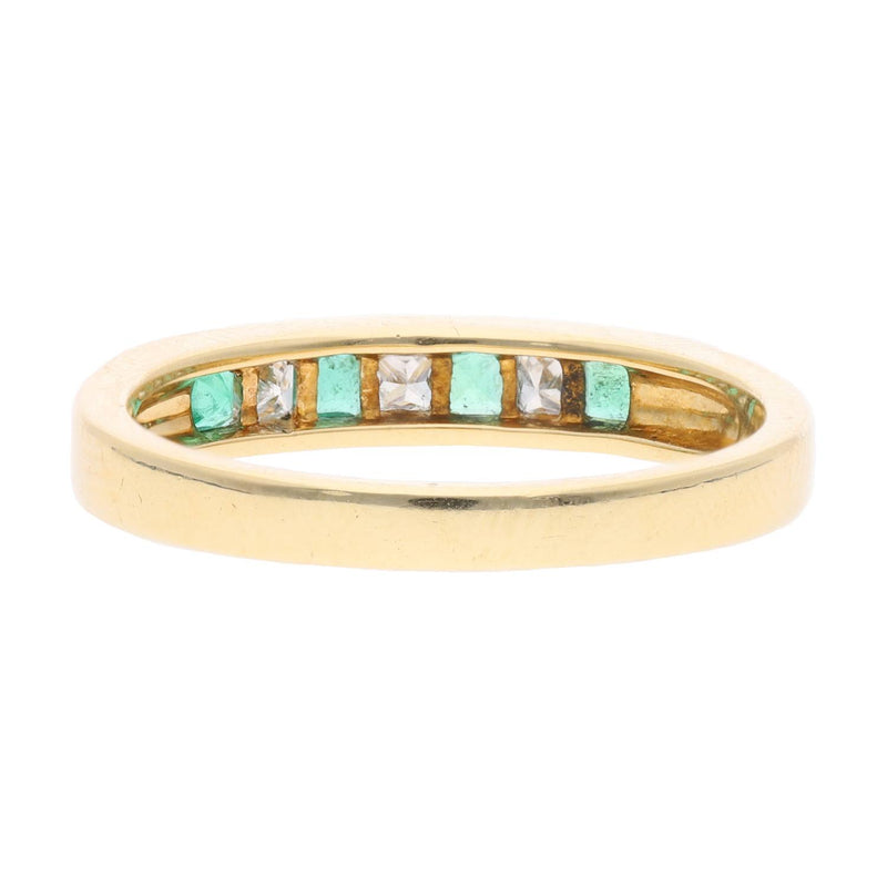 18ct Gold Emerald and Diamond Half Eternity Ring
