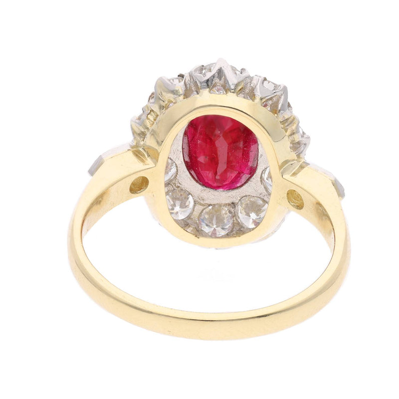 18ct Gold Ruby and Diamond Cluster Ring