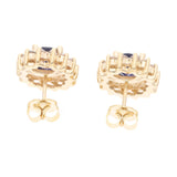 14ct Gold Sapphire and Diamond Cluster Earrings