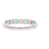 Platinum Emerald Diamond Half Eternity Ring