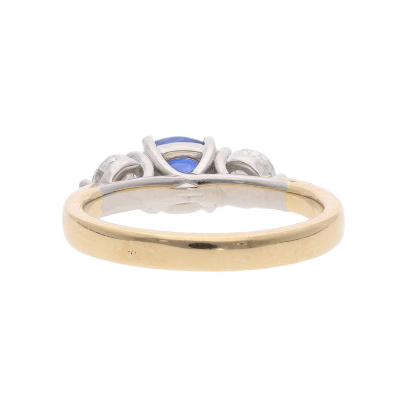 Sapphire and Diamond 3 stone Ring