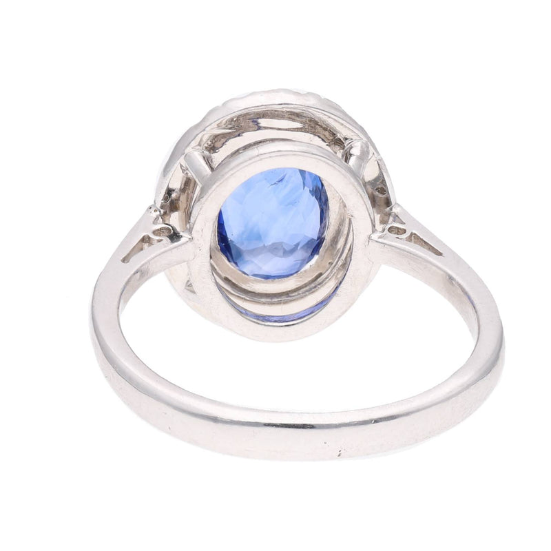 18ct White Gold Sapphire and Diamond Cluster Ring