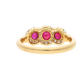18ct Gold Ruby and Diamond Cluster Ring
