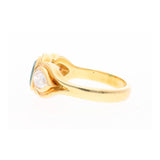 18ct Gold Emerald and Diamond Three Stone Ring
